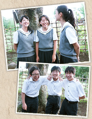 写真：千葉明徳中学校の生徒たち