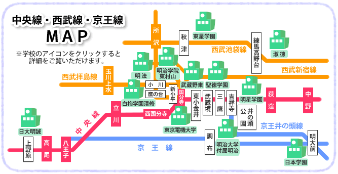 中央線・西武線・京王線マップ